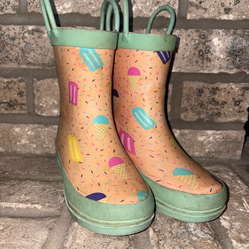 Kids Ice Cream Print Rain Boots
